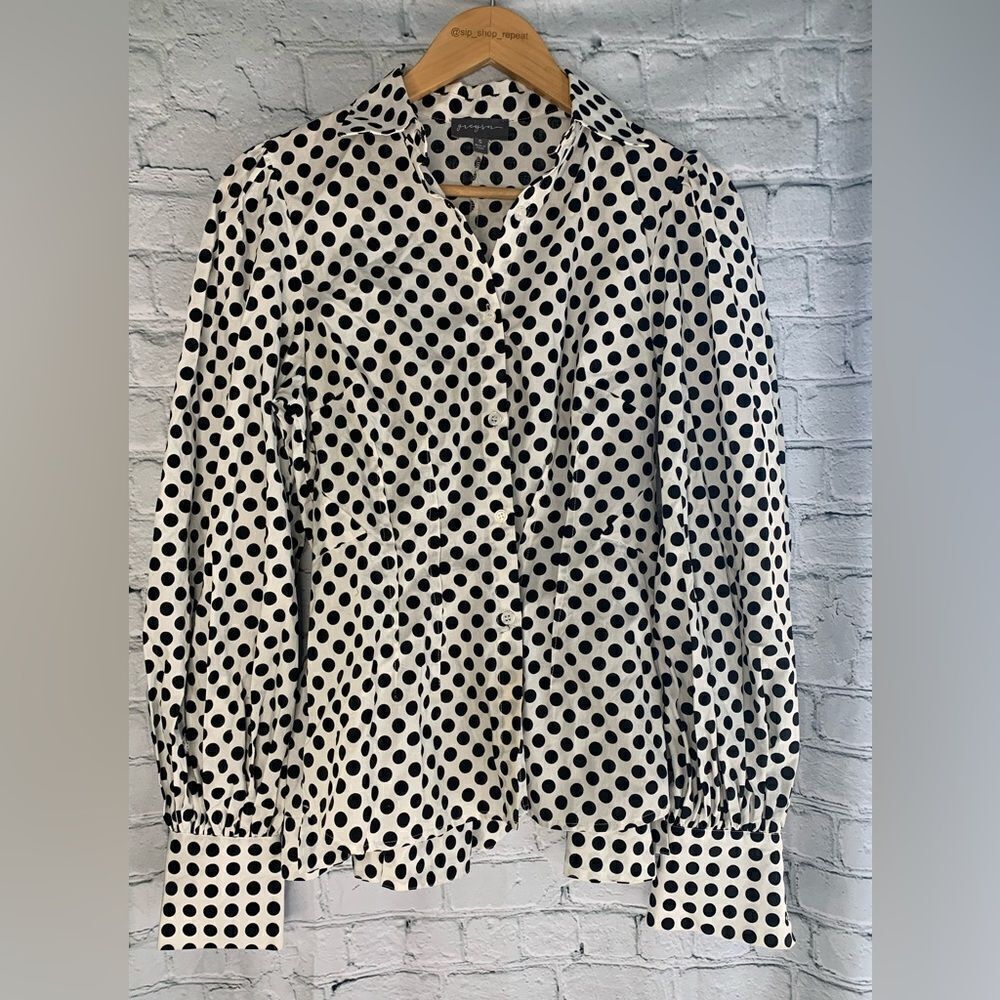 New Greyson polka dot blouse. Small